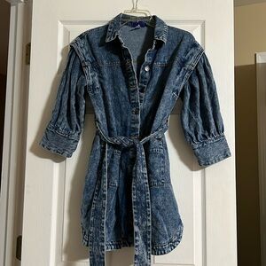 Future Collective Kahlana Barfield Brown denim dress